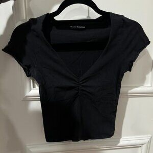 Brandy Melville Black Low Cut Top